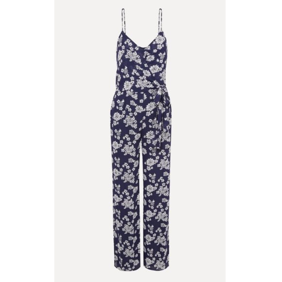 MICHAEL KORS Navy Floral Print Georgette Jumpsuit - Picture 3 of 11